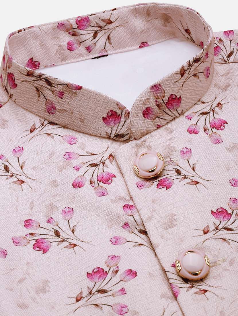 men floral mandarian neck nehru jacket - 21562495 -  Standard Image - 6