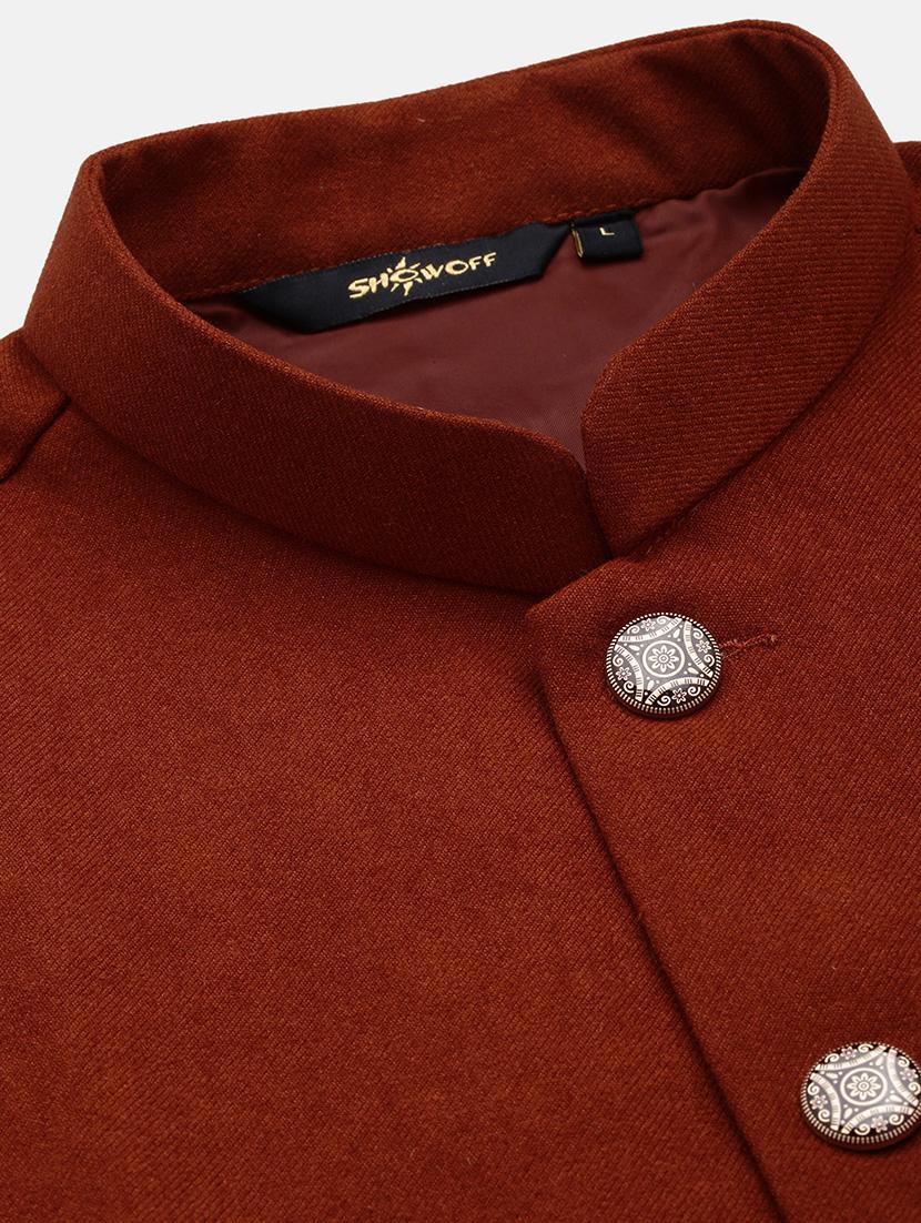 men solid mandarian neck nehru jacket - 21562502 - Standard Image - 6
