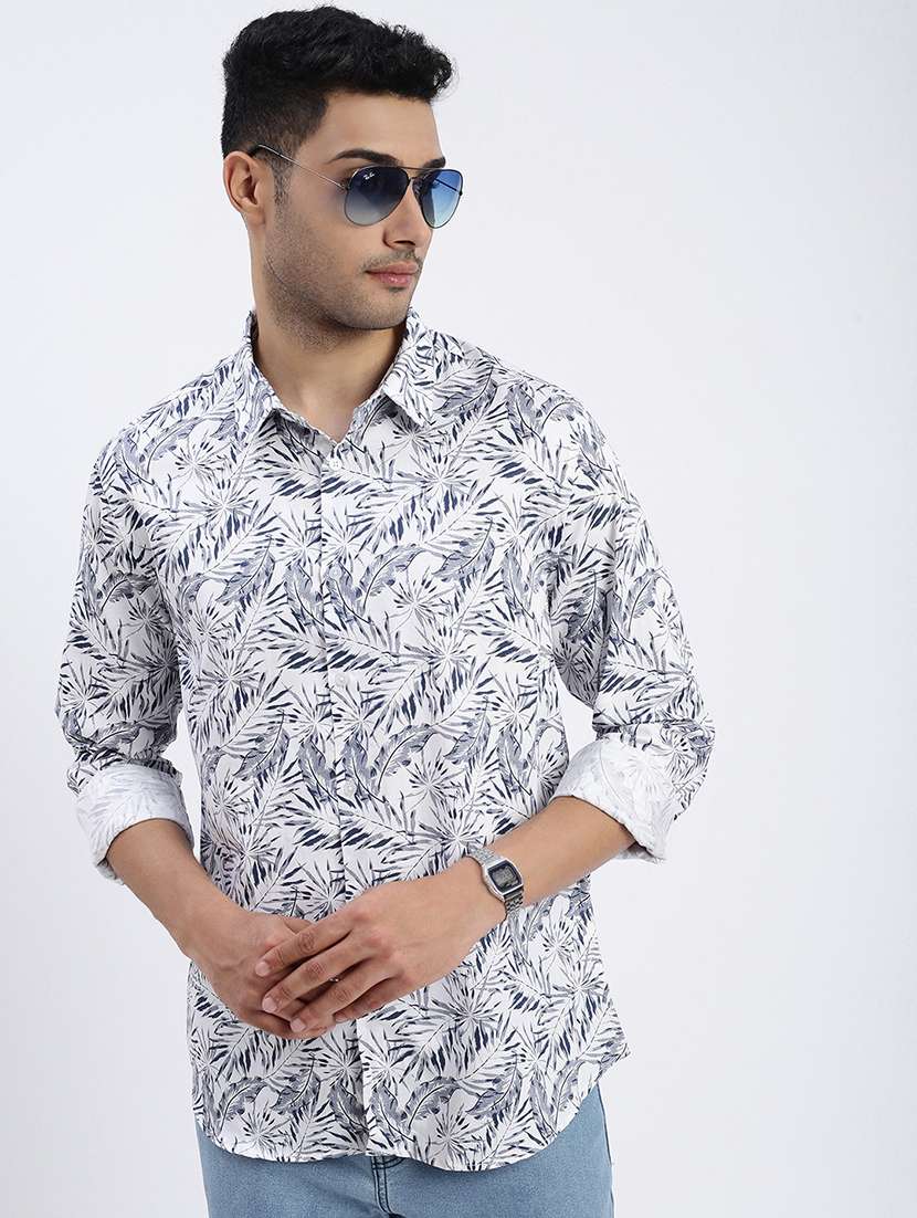 men printed long sleeve casual shirt - 21562507 -  Standard Image - 1