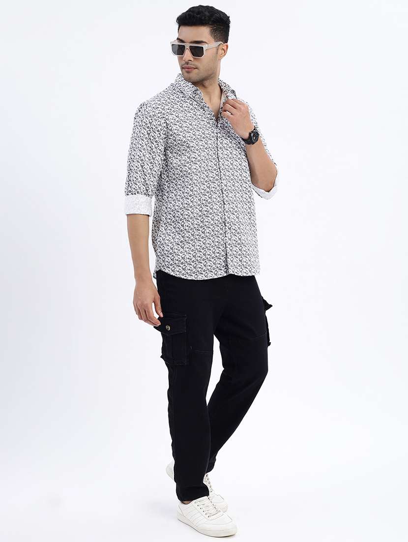 men printed long sleeve casual shirt - 21562508 -  Standard Image - 4