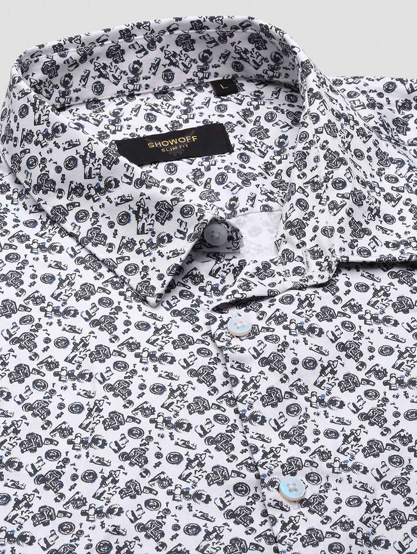 men printed long sleeve casual shirt - 21562508 -  Standard Image - 6