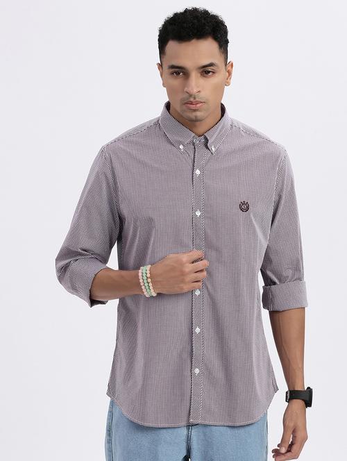 men checkered long sleeve casual shirt - 21562517 - Standard Image - 0