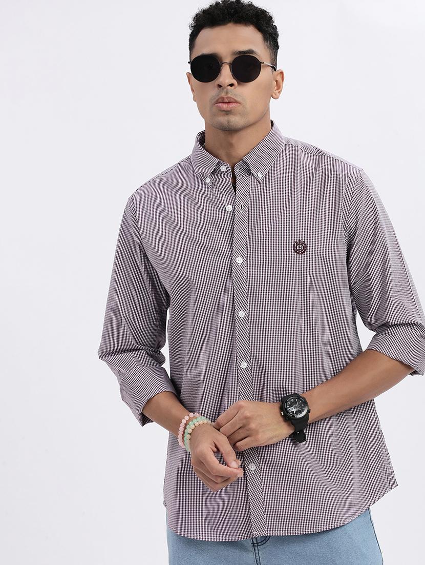 men checkered long sleeve casual shirt - 21562517 - Standard Image - 1