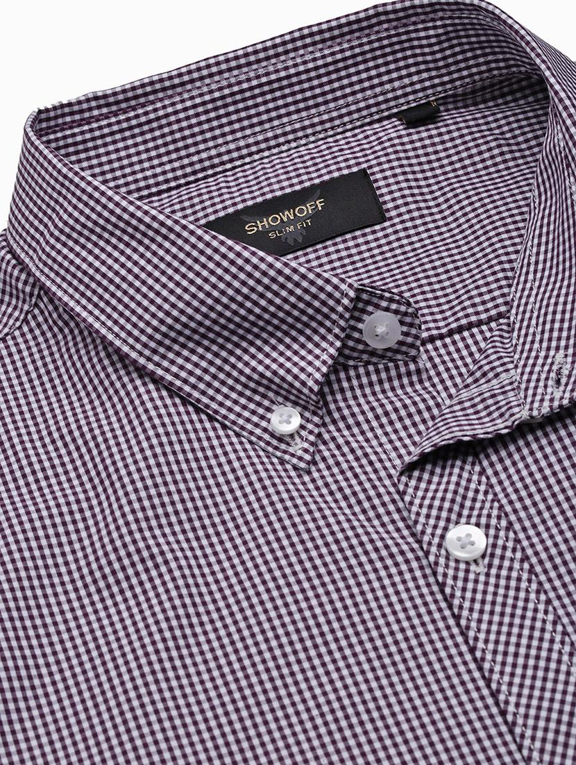 men checkered long sleeve casual shirt - 21562517 - Standard Image - 6