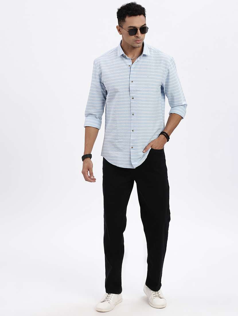 men striped long sleeve casual shirt - 21562521 -  Standard Image - 4