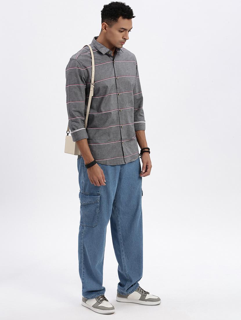 men striped long sleeve casual shirt - 21562522 - Standard Image - 4