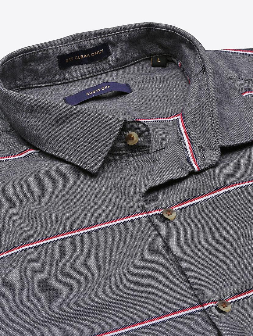men striped long sleeve casual shirt - 21562522 - Standard Image - 6