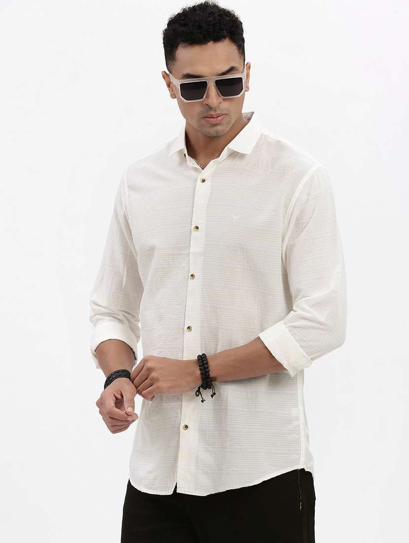 men striped long sleeve casual shirt - 21562523 -  Standard Image - 1