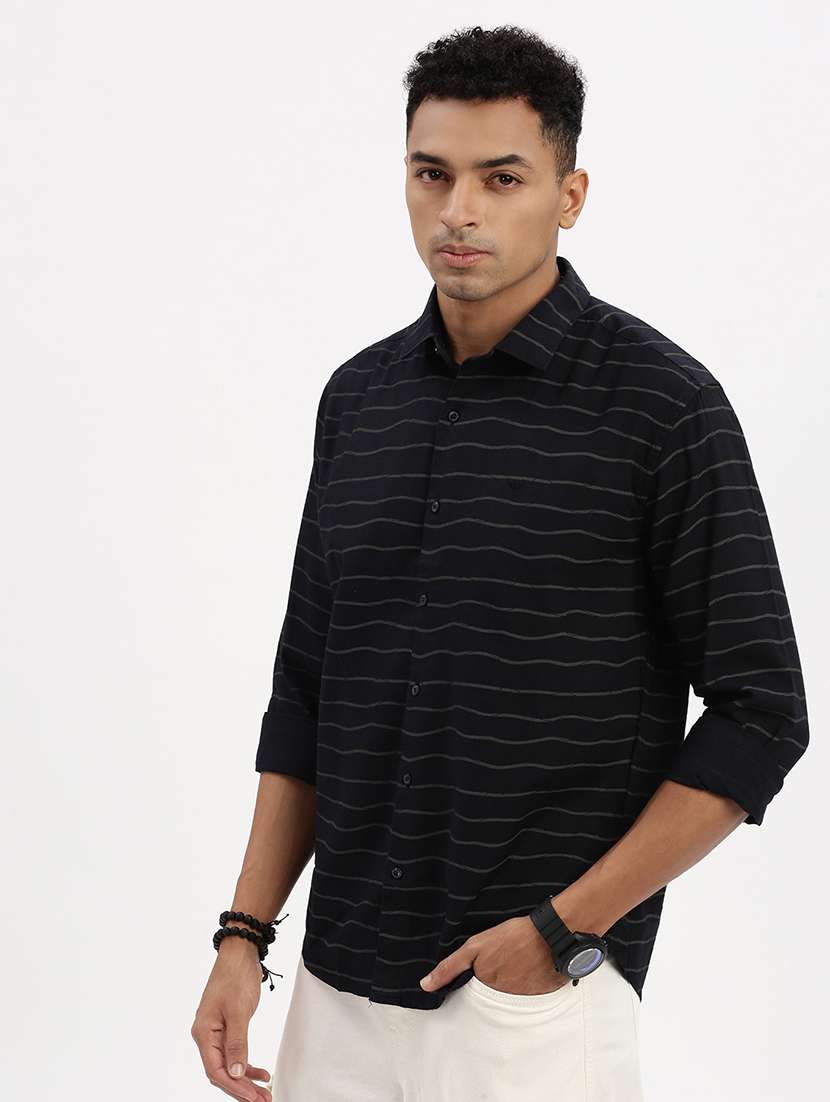 men striped long sleeve casual shirt - 21562528 -  Standard Image - 1