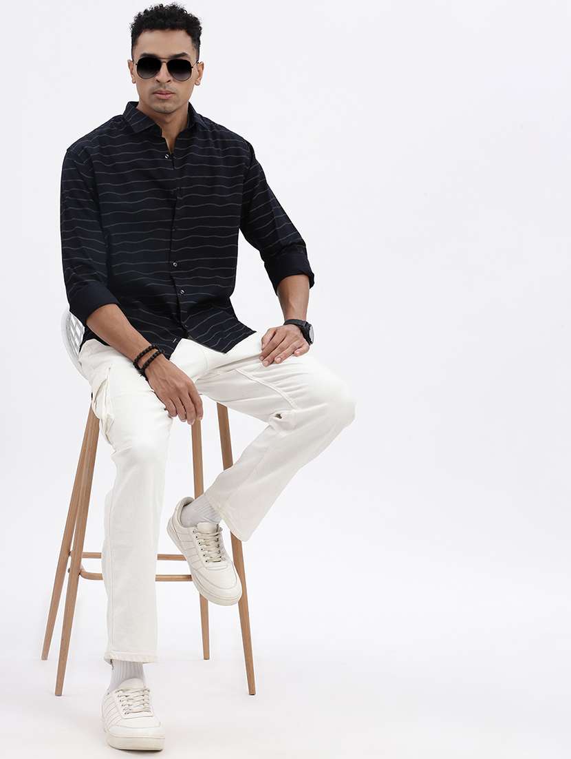 men striped long sleeve casual shirt - 21562528 -  Standard Image - 4