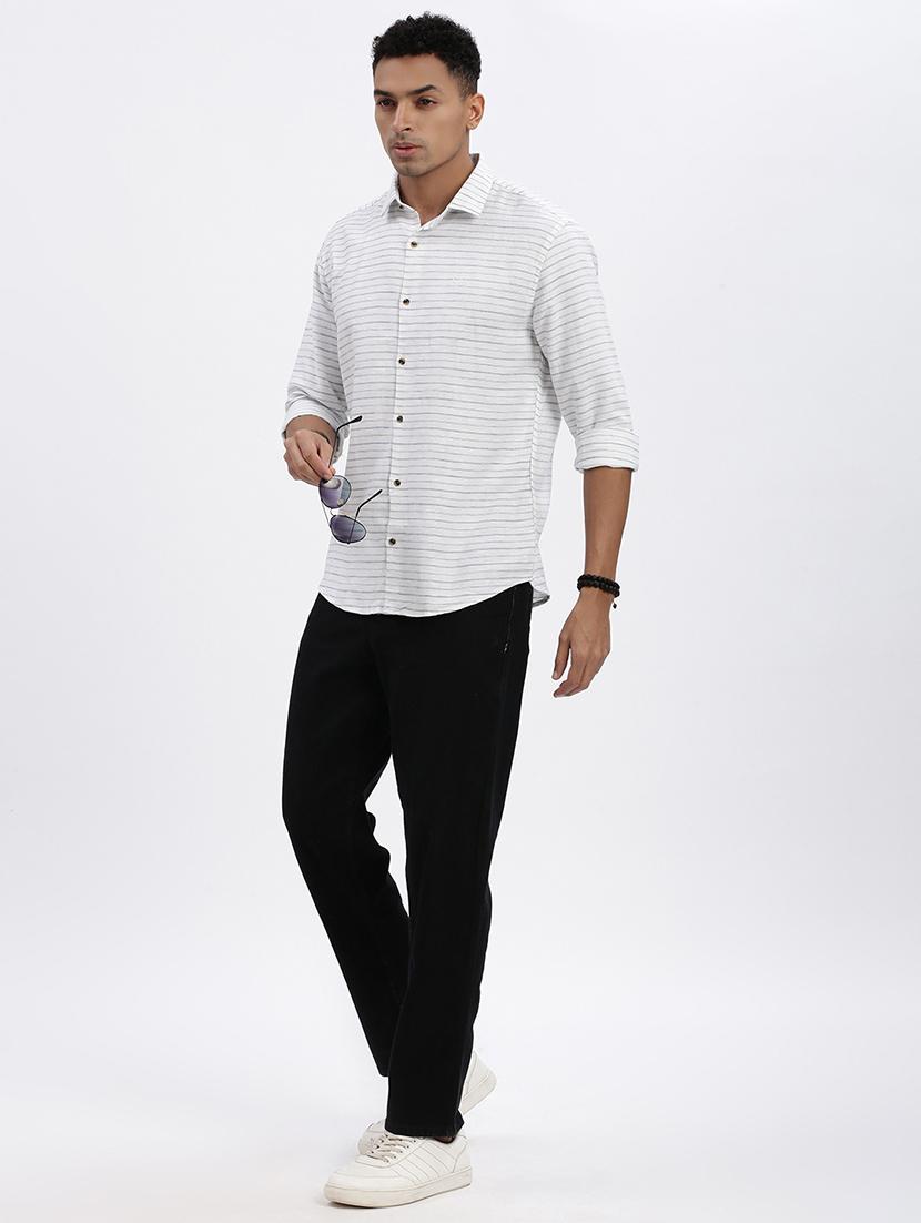 men striped long sleeve casual shirt - 21562529 - Standard Image - 4