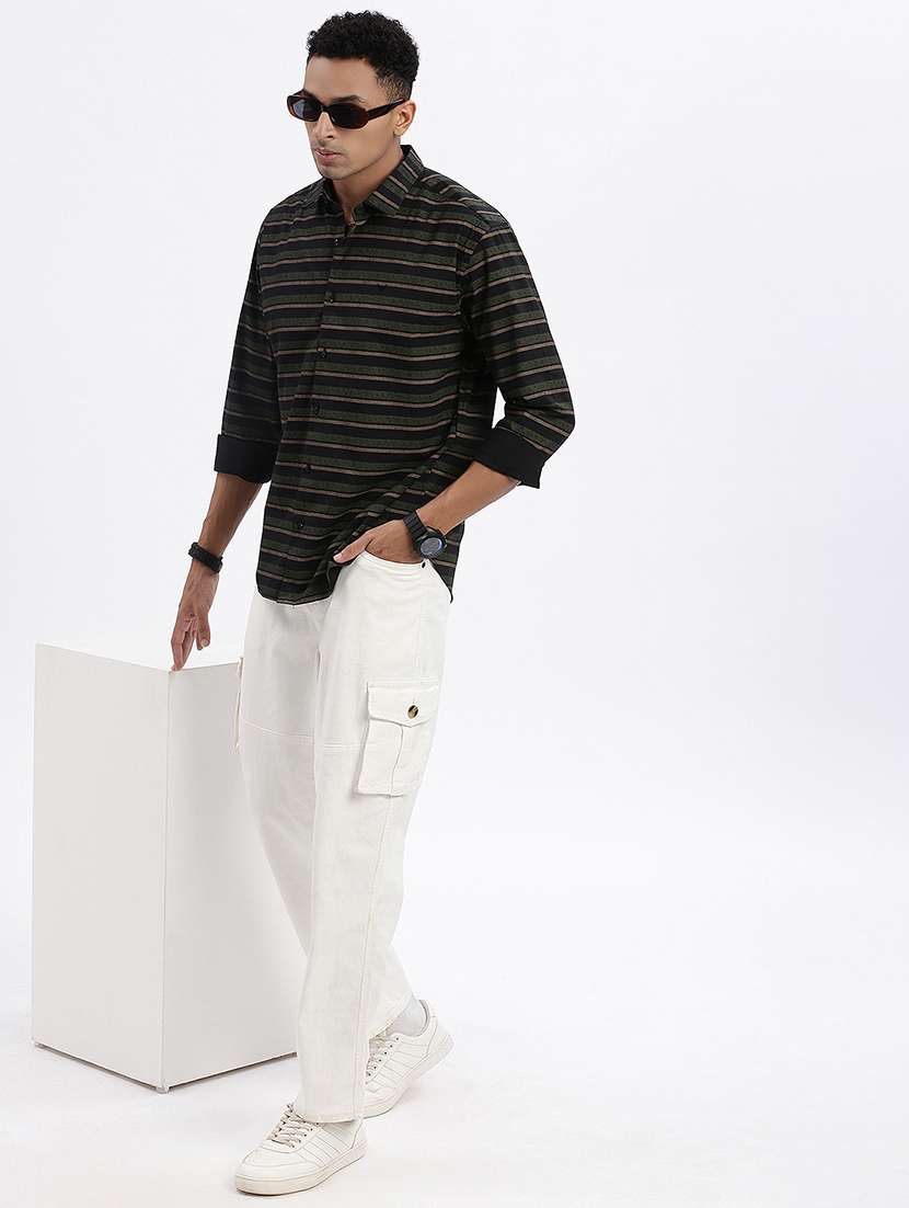 men striped long sleeve casual shirt - 21562530 -  Standard Image - 4