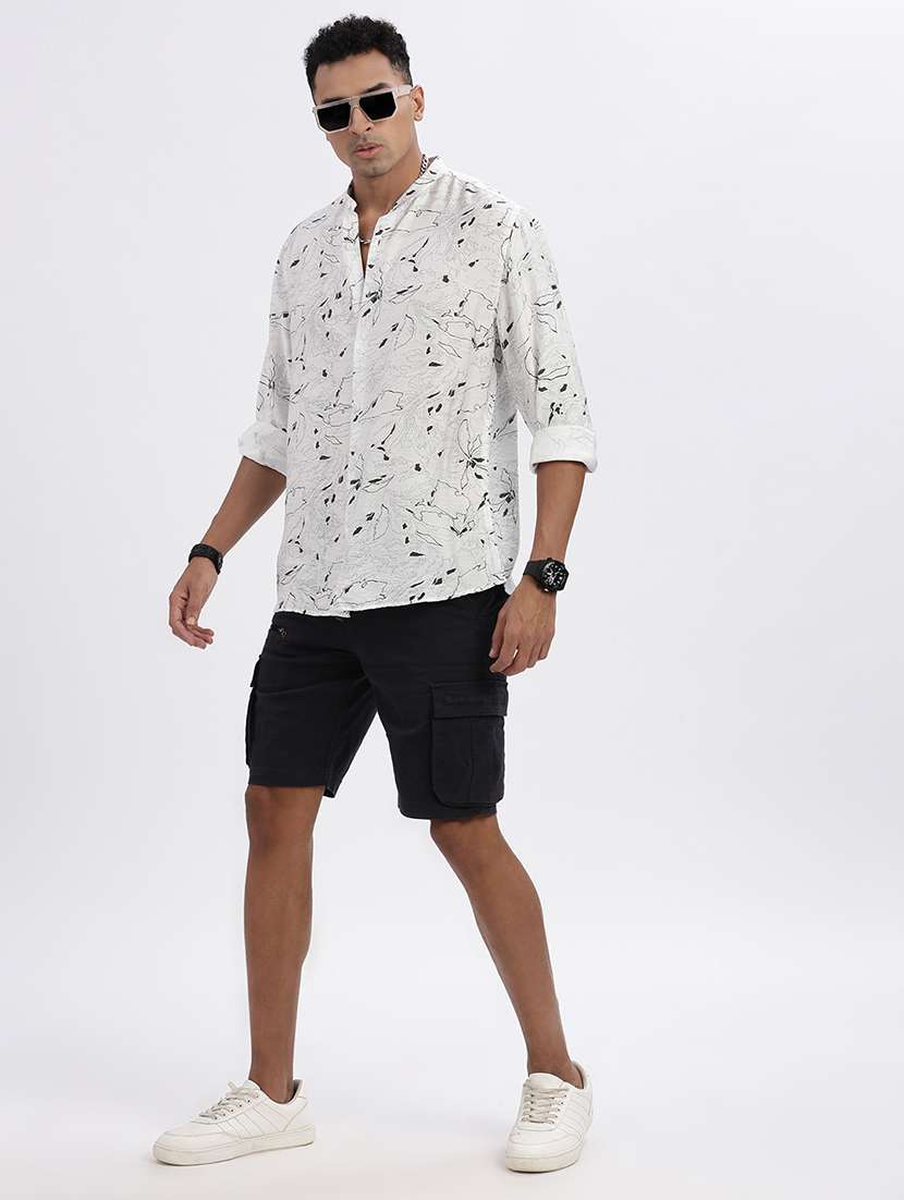 men printed long sleeve casual shirt - 21562533 - Standard Image - 4