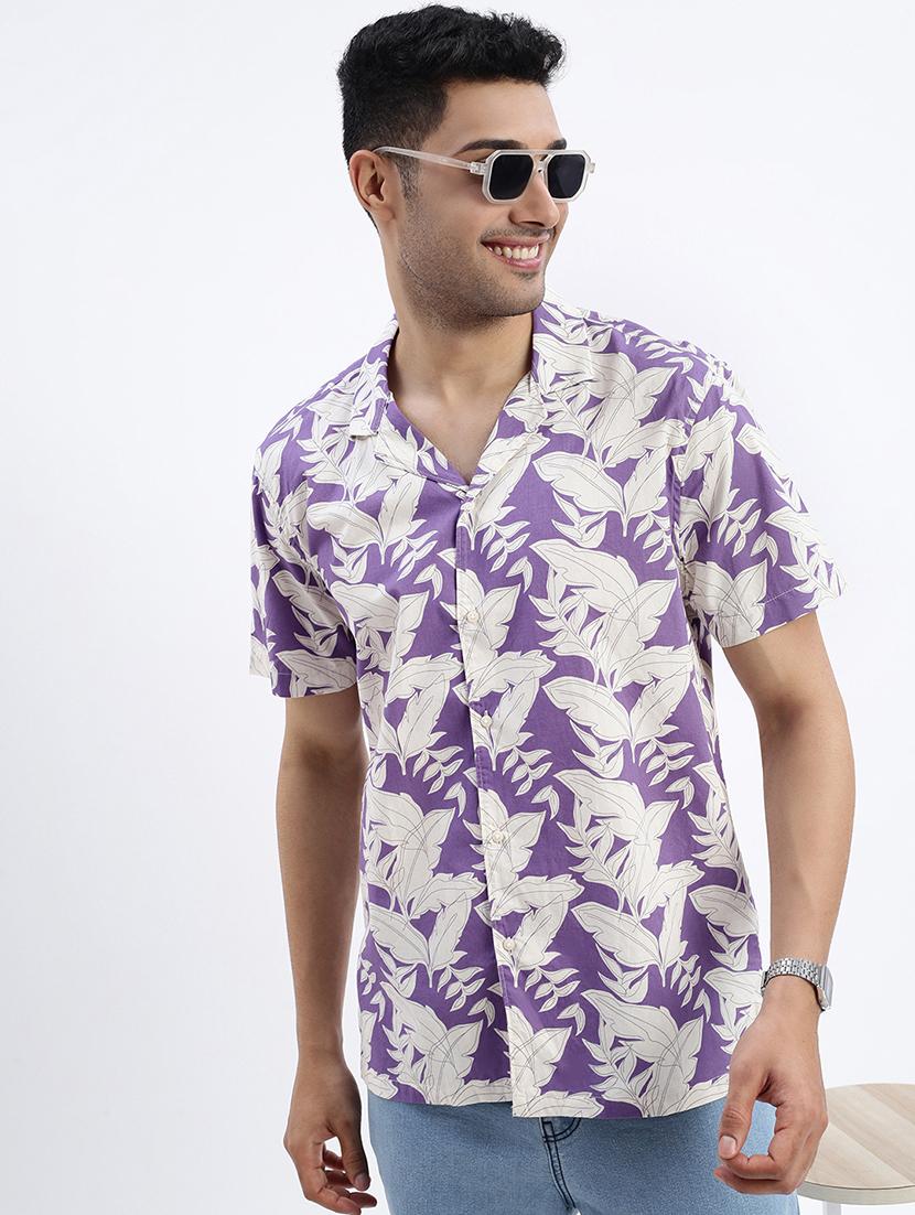 men printed short sleeve casual shirt - 21562534 - Standard Image - 1