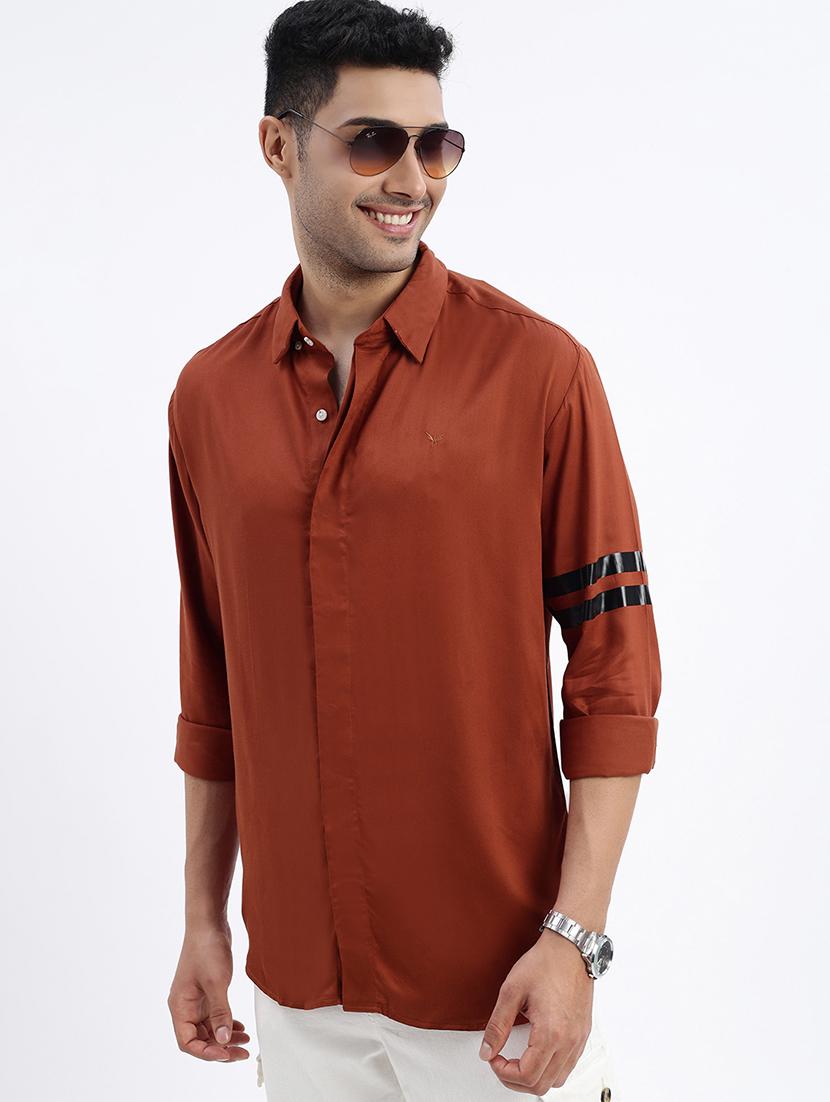men solid long sleeve casual shirt - 21562536 - Standard Image - 1