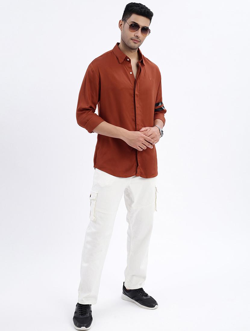 men solid long sleeve casual shirt - 21562536 - Standard Image - 4