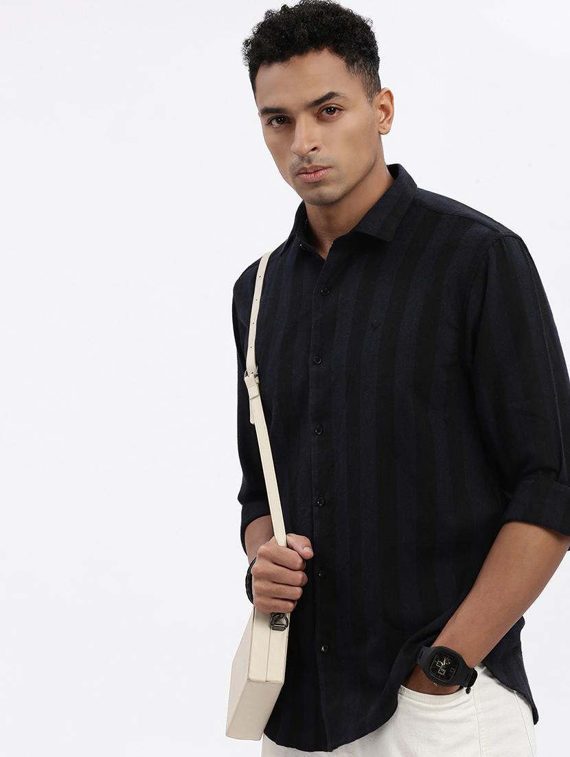men striped long sleeve casual shirt - 21562537 - Standard Image - 1