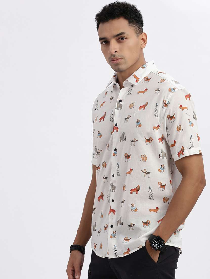 men quirky short sleeve casual shirt - 21562541 -  Standard Image - 1