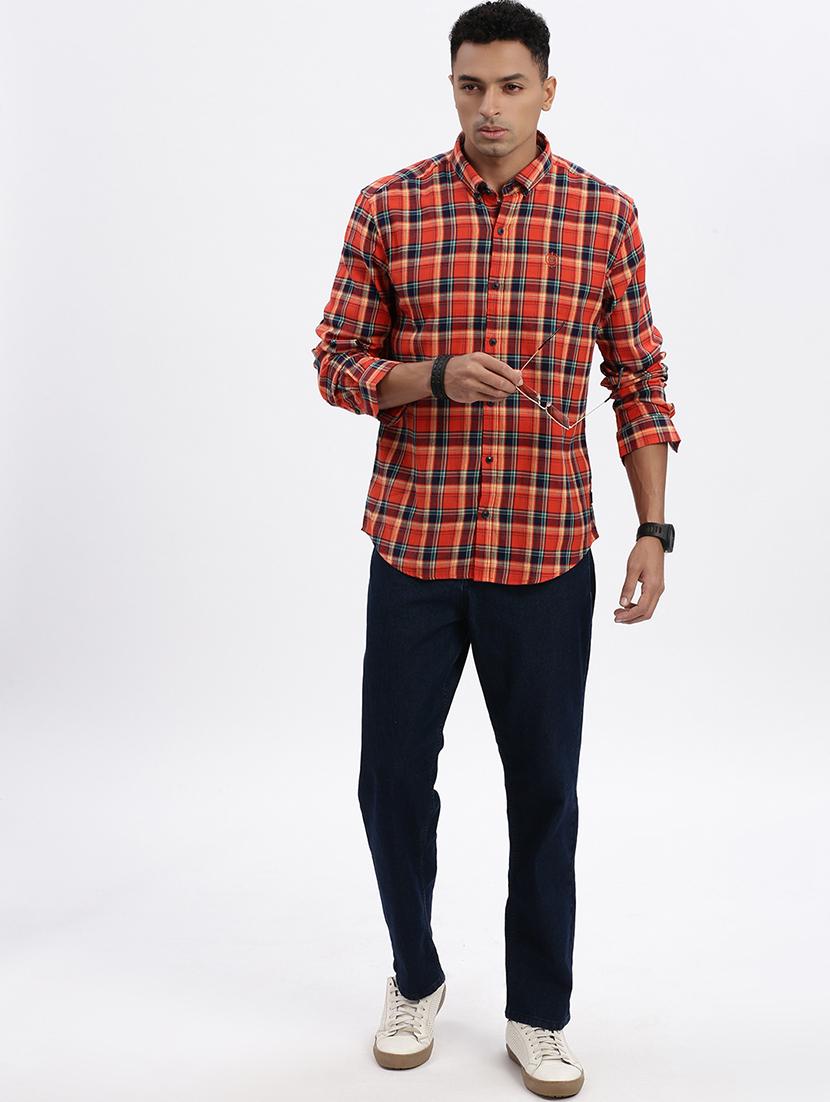 men checkered long sleeve casual shirt - 21562543 - Standard Image - 4
