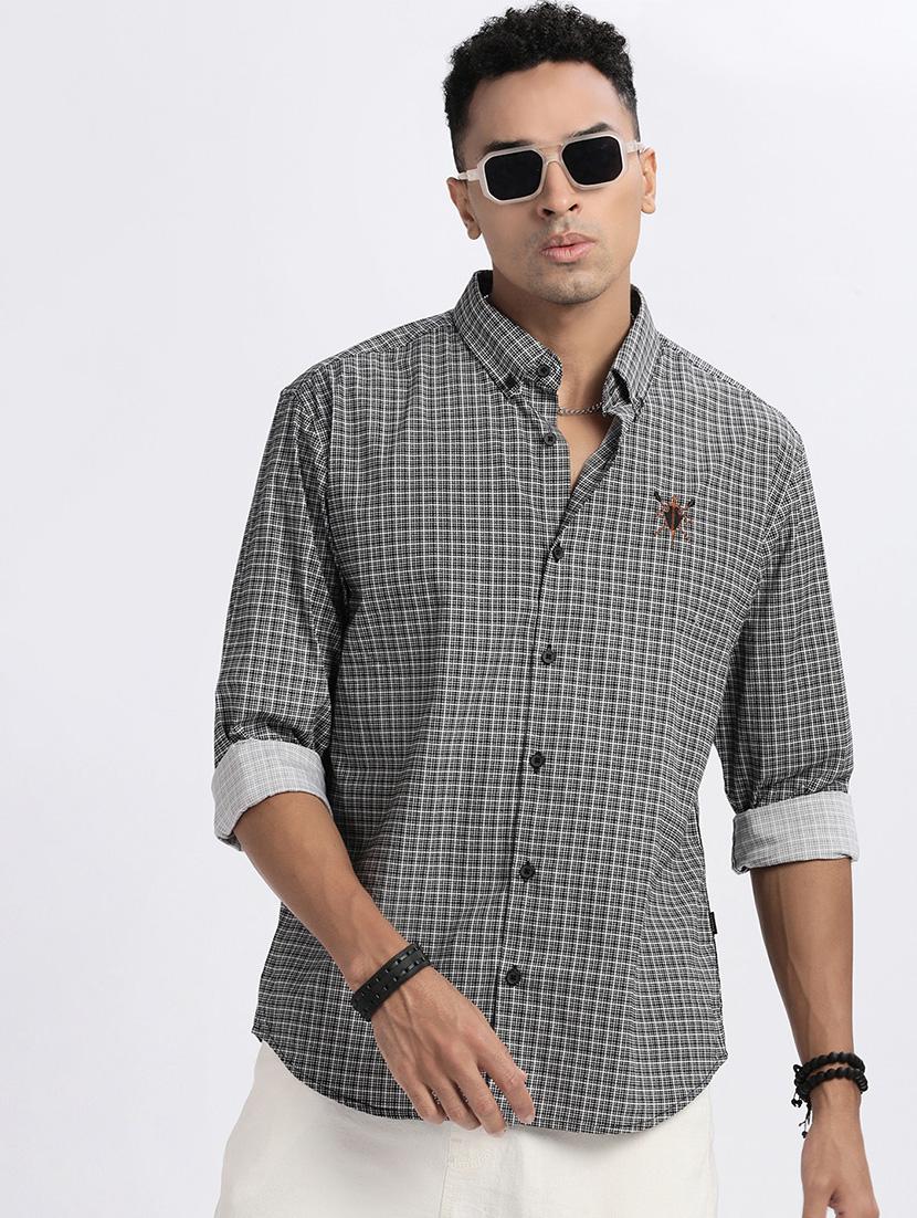 men checkered long sleeve casual shirt - 21562546 -  Standard Image - 1