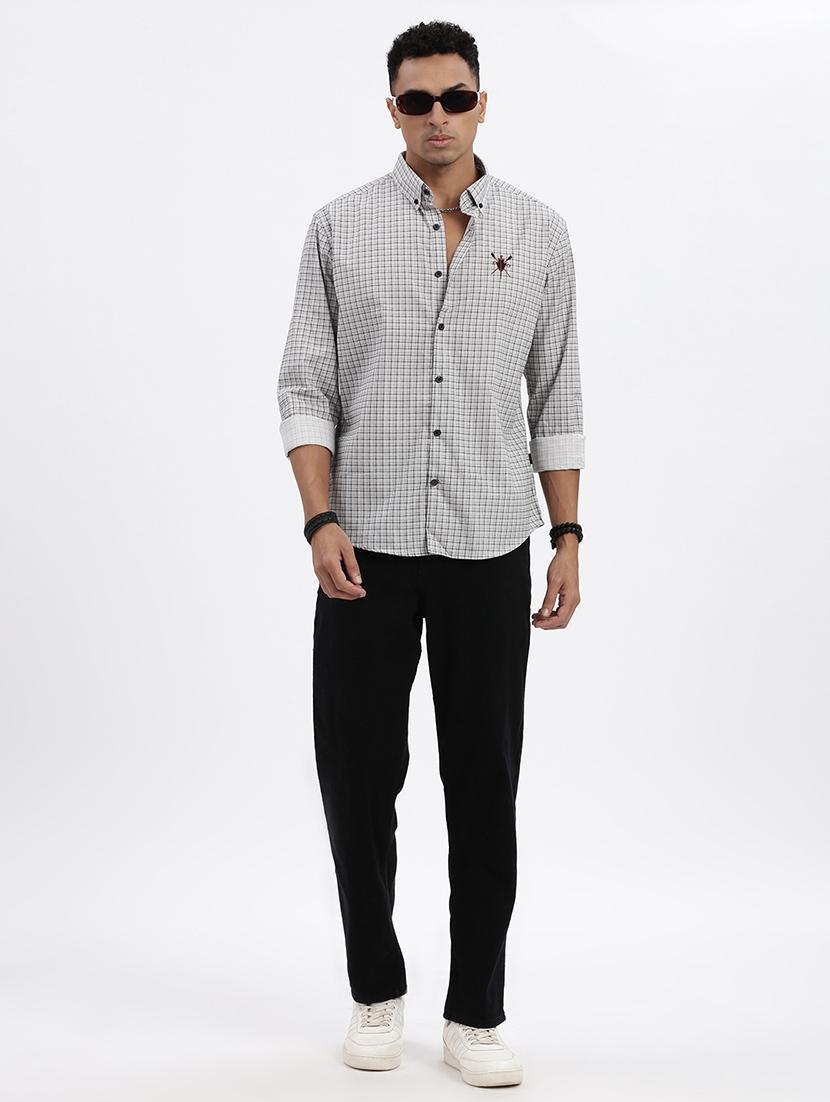 men checkered long sleeve casual shirt - 21562547 - Standard Image - 4