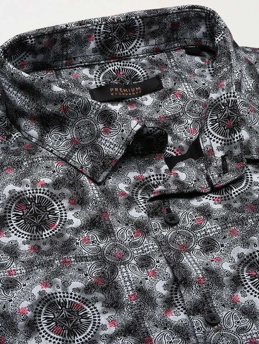 men printed long sleeve casual shirt - 21562548 -  Standard Image - 6