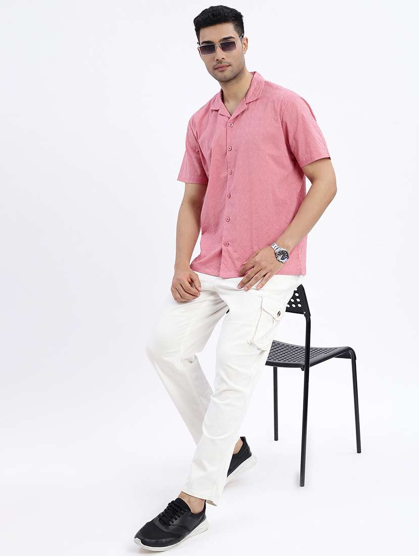 men  solid with work short sleeve casual shirt - 21562550 -  Standard Image - 4