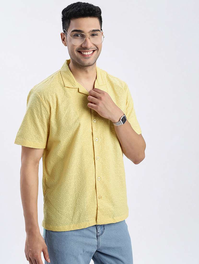 men solid with work short sleeve casual shirt - 21562552 -  Standard Image - 1