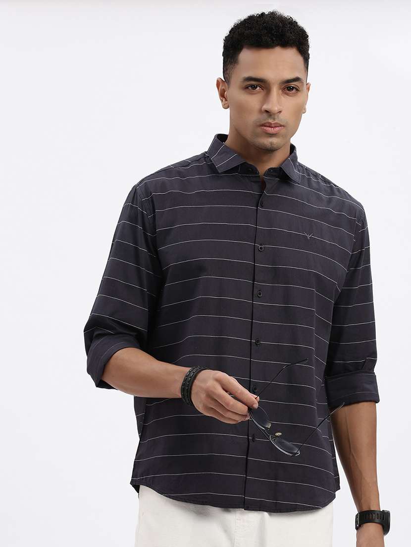 men striped long sleeve casual shirt - 21562554 -  Standard Image - 1