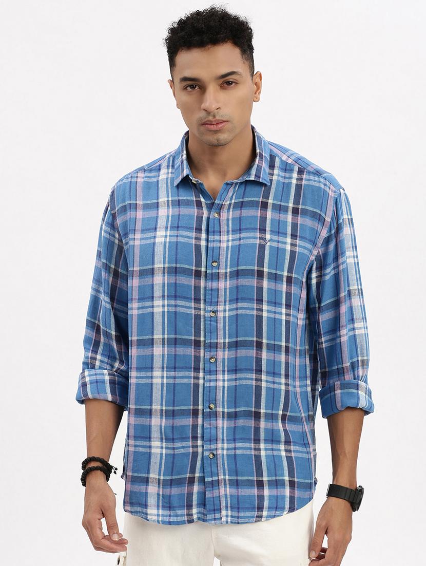 men checkered long sleeve casual shirt - 21562556 -  Zoom Image - 0