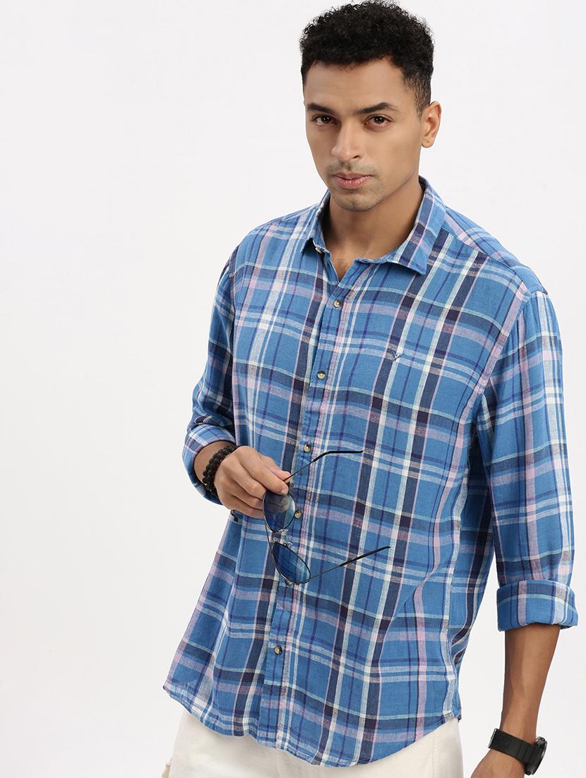 men checkered long sleeve casual shirt - 21562556 -  Standard Image - 1