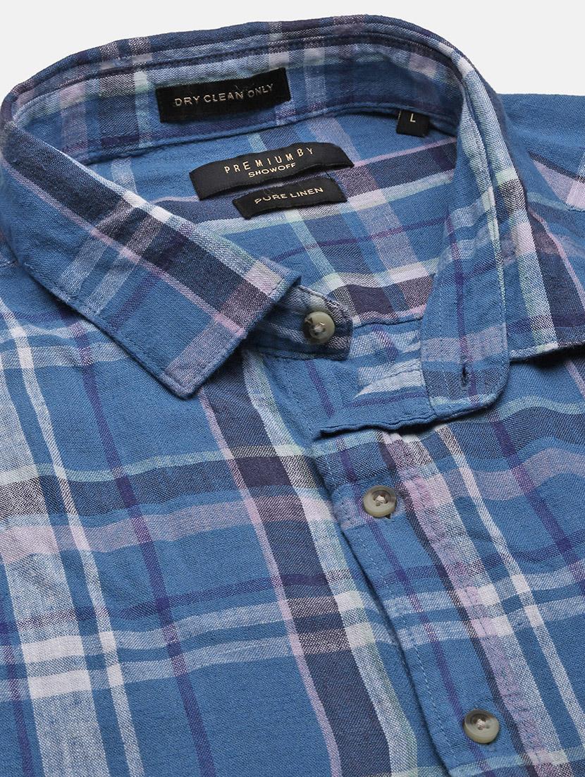 men checkered long sleeve casual shirt - 21562556 - Standard Image - 6