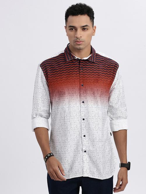 men printed long sleeve casual shirt - 21562561 -  Standard Image - 0