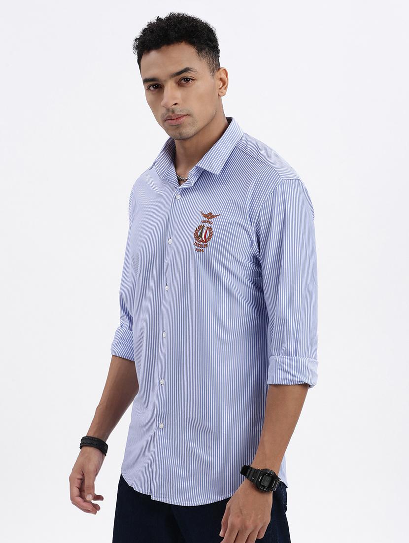 men striped long sleeve casual shirt - 21562564 - Standard Image - 1