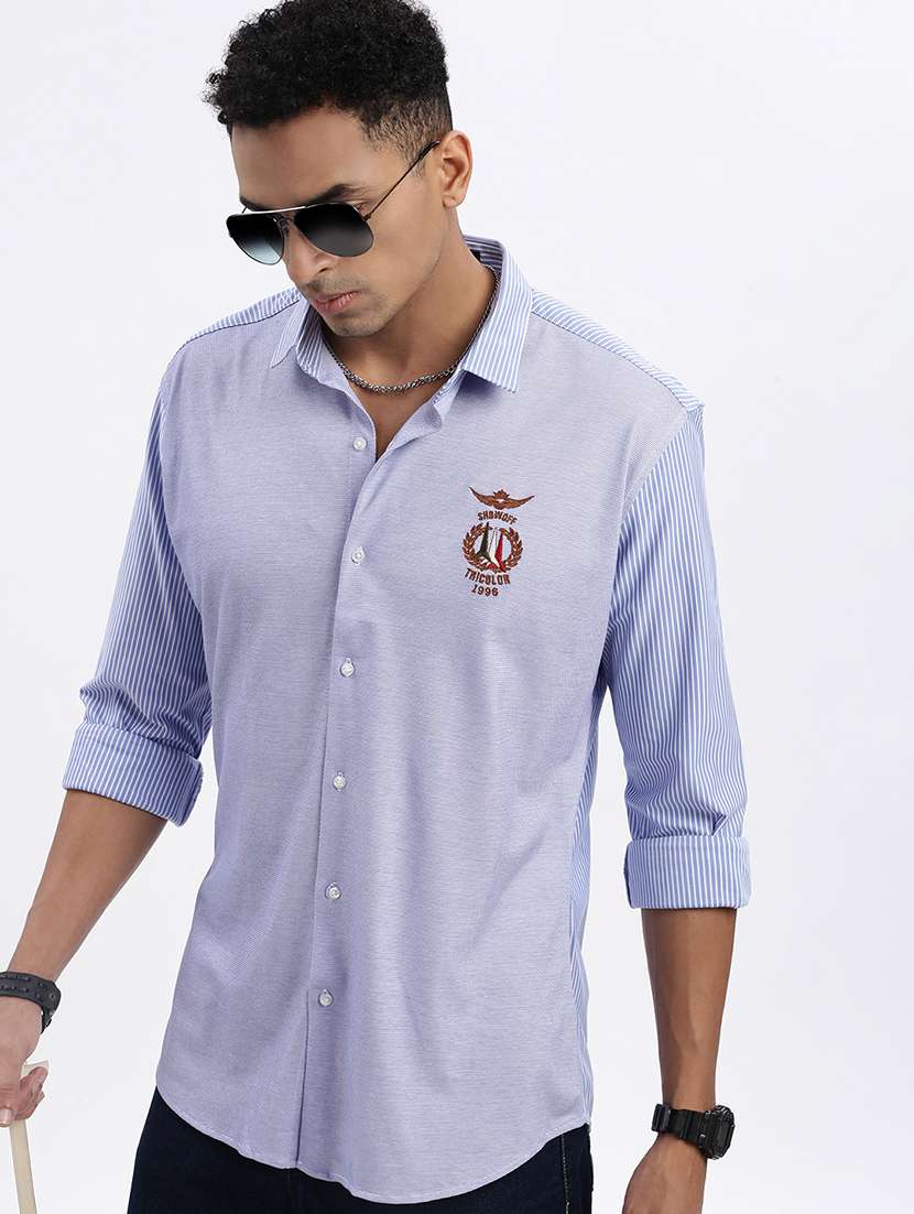 men striped long sleeve casual shirt - 21562566 -  Standard Image - 1
