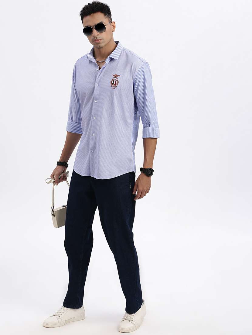 men striped long sleeve casual shirt - 21562566 -  Standard Image - 4