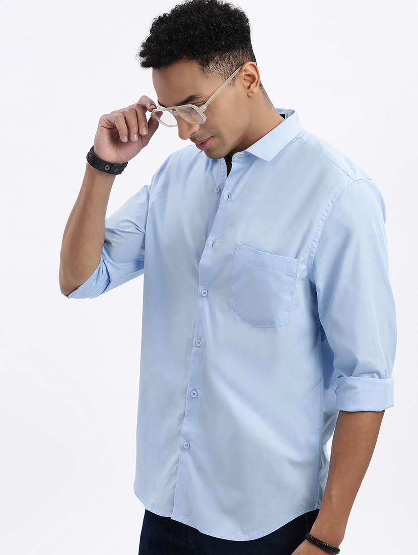 men solid long sleeve casual shirt - 21562569 -  Standard Image - 1