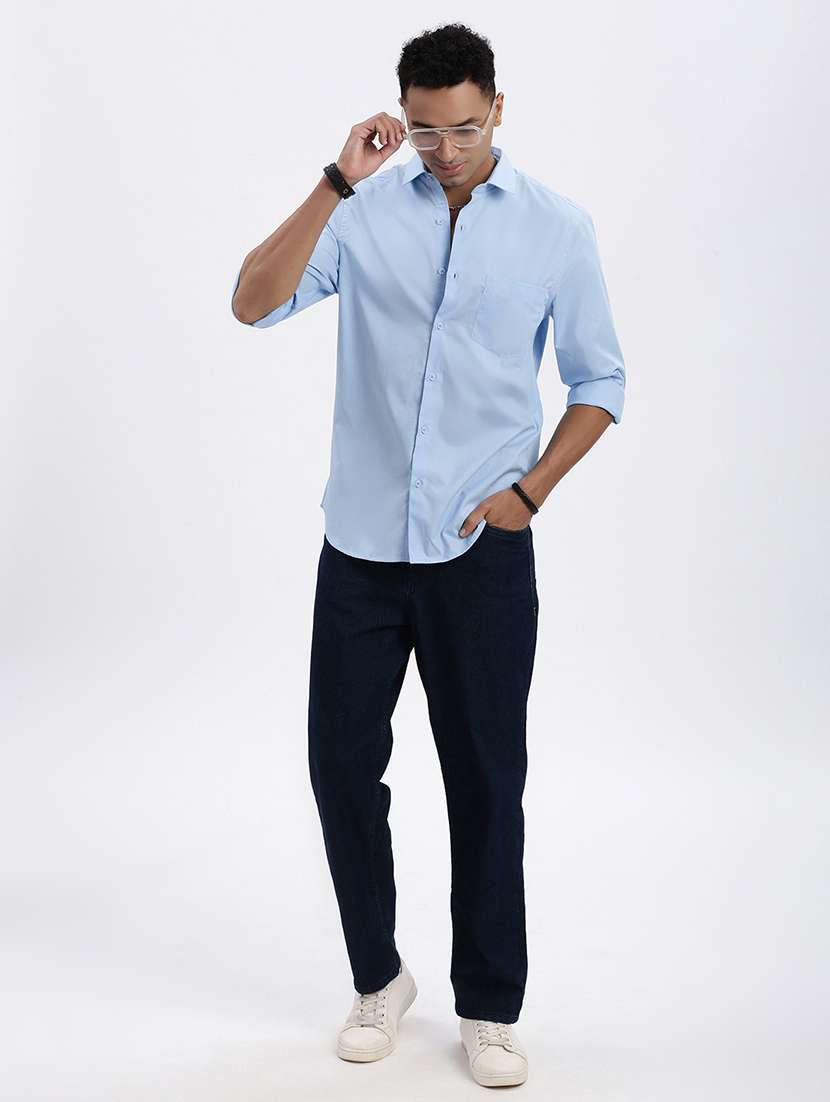 men solid long sleeve casual shirt - 21562569 -  Standard Image - 4