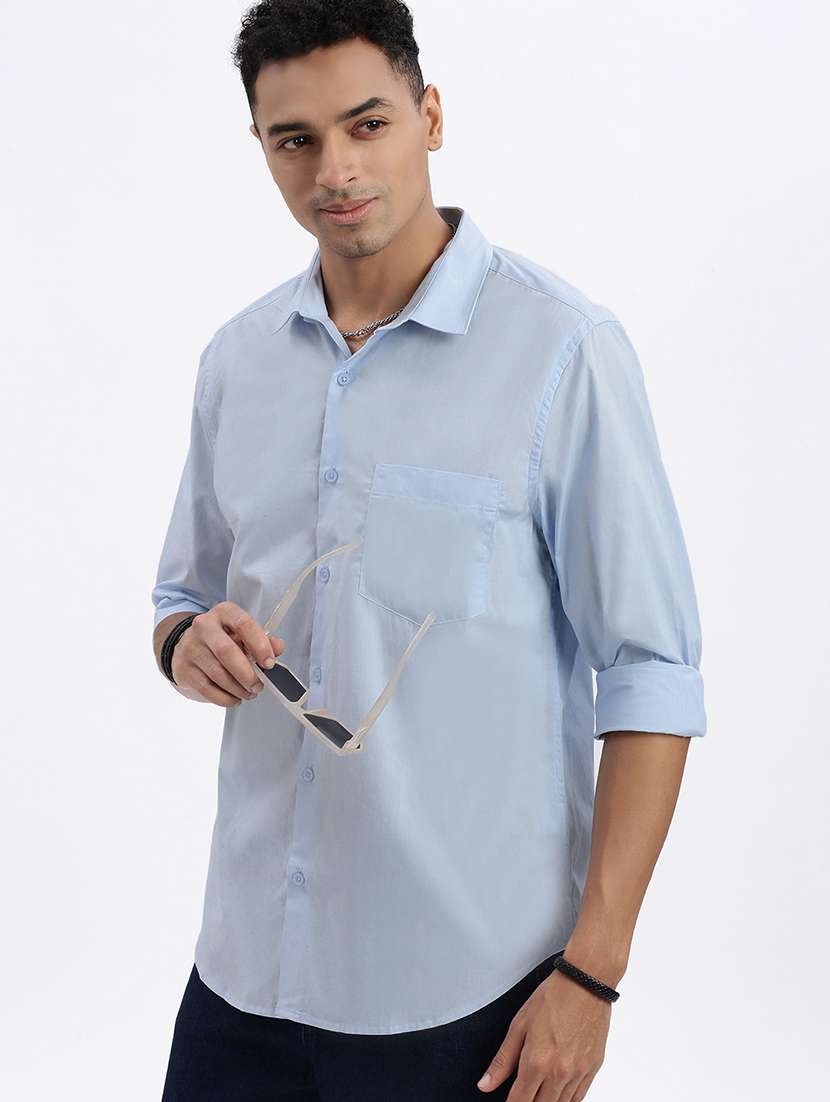 men solid long sleeve casual shirt - 21562570 -  Standard Image - 1