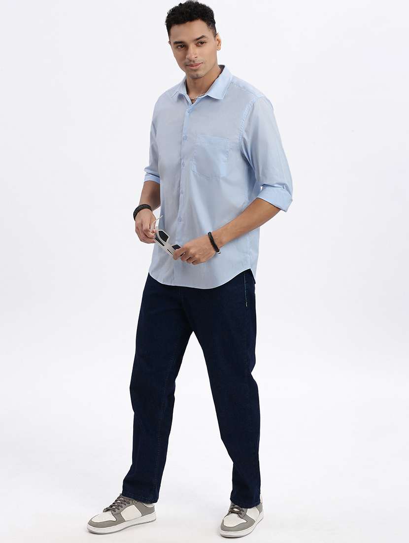 men solid long sleeve casual shirt - 21562570 -  Standard Image - 4