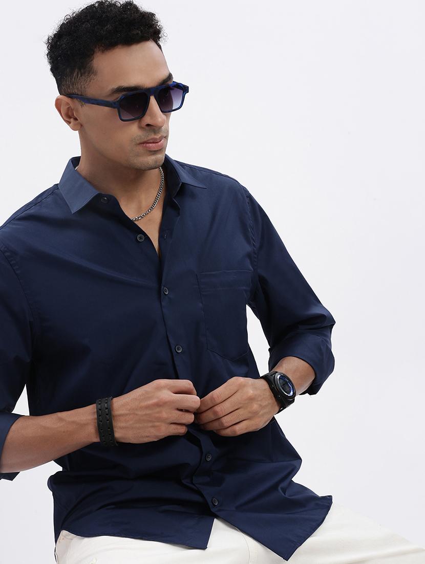 men solid long sleeve casual shirt - 21562571 - Standard Image - 1