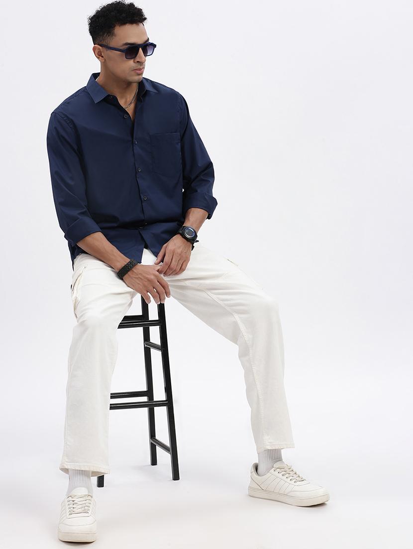 men solid long sleeve casual shirt - 21562571 - Standard Image - 4