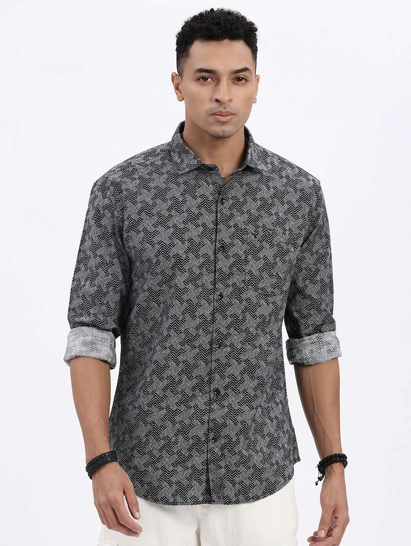 men regular fit long sleeve casual shirt