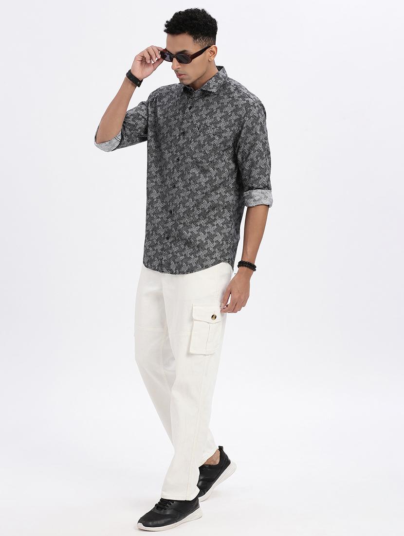 men regular fit long sleeve casual shirt - 21562574 - Standard Image - 4