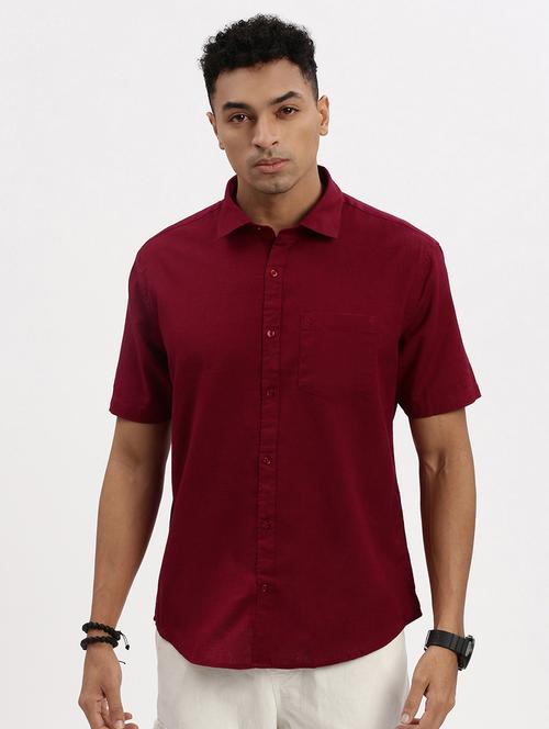 men solid short sleeve casual shirt - 21562575 - Standard Image - 0