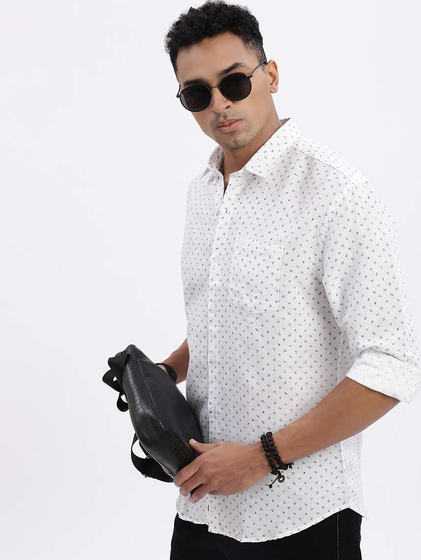 men printed long sleeve casual shirt - 21562576 -  Standard Image - 1