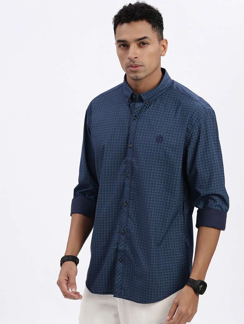 men checkered long sleeve casual shirt - 21562581 -  Standard Image - 1