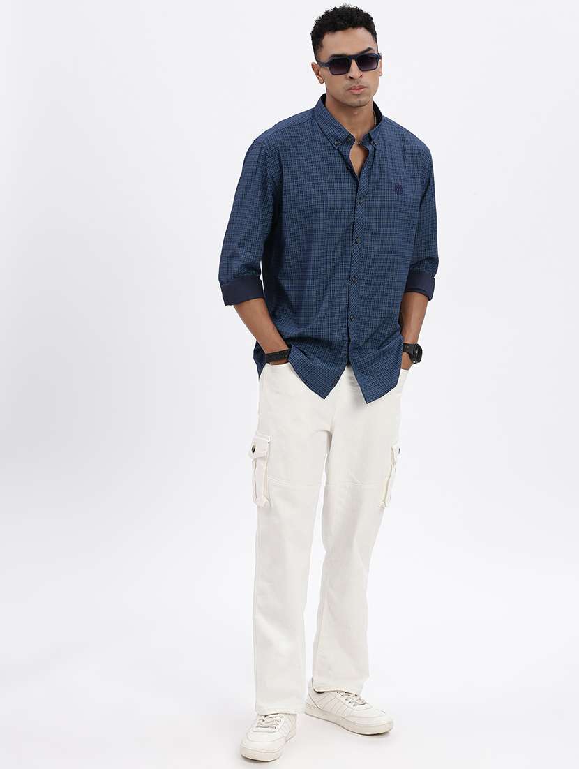 men checkered long sleeve casual shirt - 21562581 -  Standard Image - 4