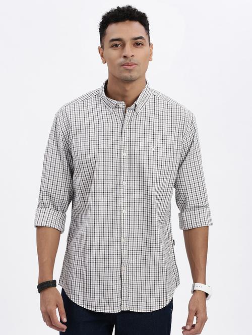 men checkered long sleeve casual shirt - 21562590 - Standard Image - 0