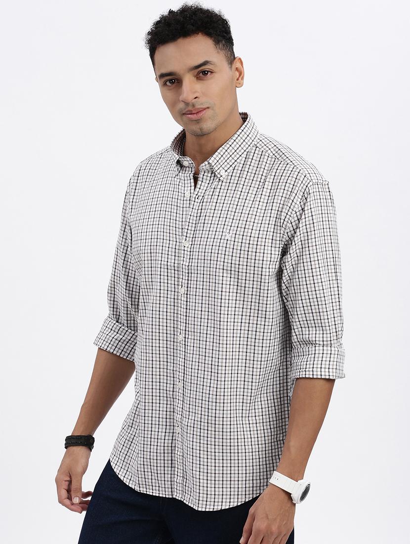 men checkered long sleeve casual shirt - 21562590 - Standard Image - 1